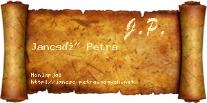Jancsó Petra névjegykártya