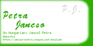 petra jancso business card